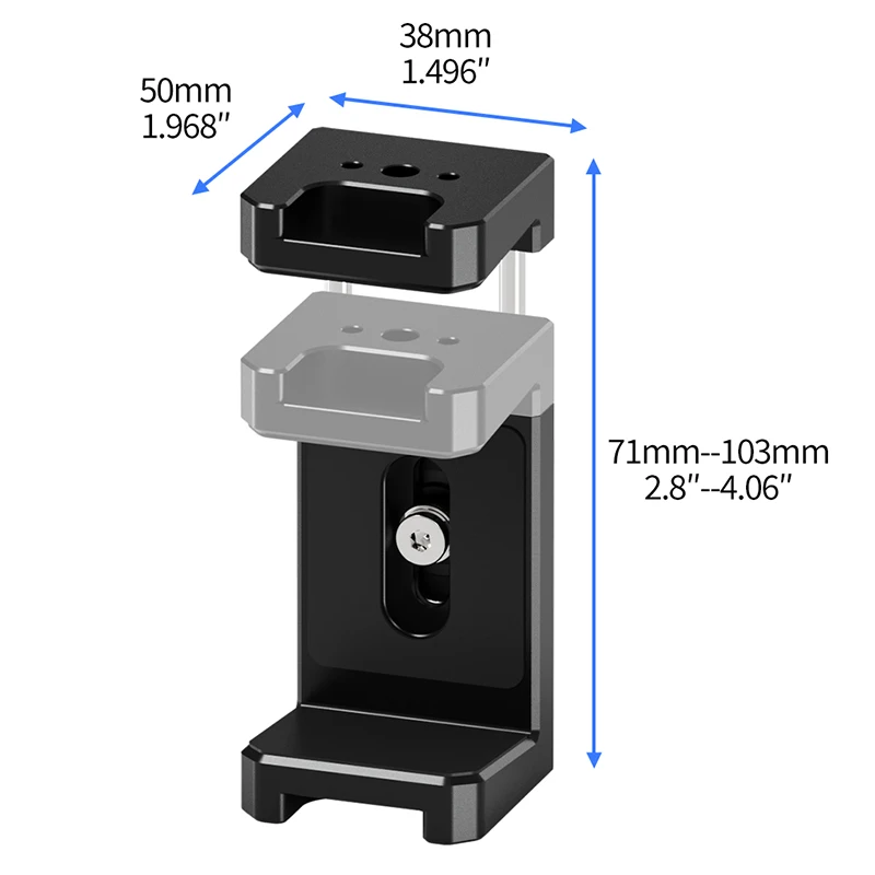 Aluminium Kamera Käfig SSD Halter Kalten Schuh Montieren Power Bank Clamp Clip 1/4 ARRI Loch für Nikon Canon Sony SLR Unterstützung Halterung – Detail 10