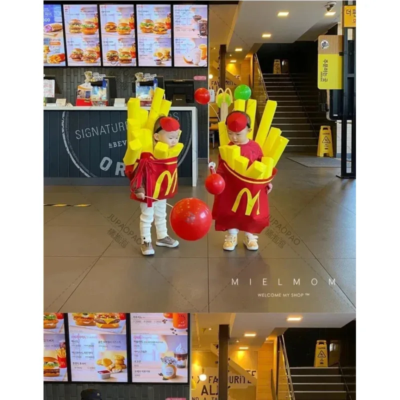 Nuovo Halloween Creativo Parodia Patatine Fritte Costume Set per Ragazzi e Ragazze Costumi di Spettacolo Teatrale Cossplay Sexy OI5215