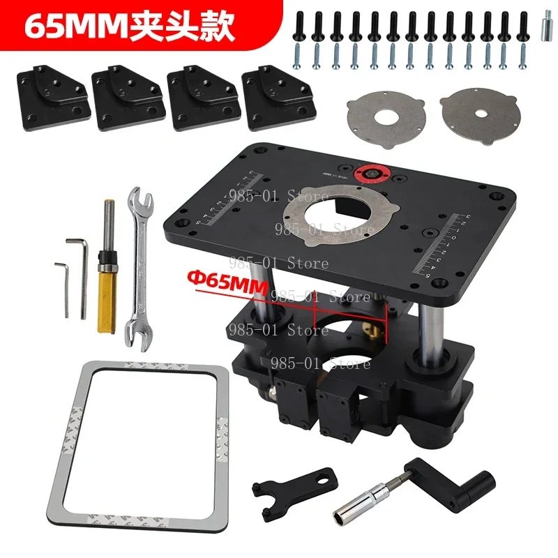 Woodworking trimming & engraving table, multifunctional flip lifting bench for edge slotting and milling