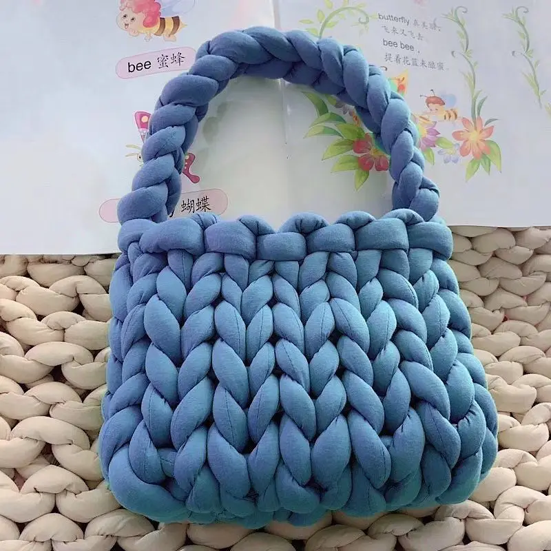 Super Bulky Chunky Yarn Thick diy hand-Knitting bag Soft wool korean woman Giant Yarn DIY Hand-knit Big Cotton Lady handbag