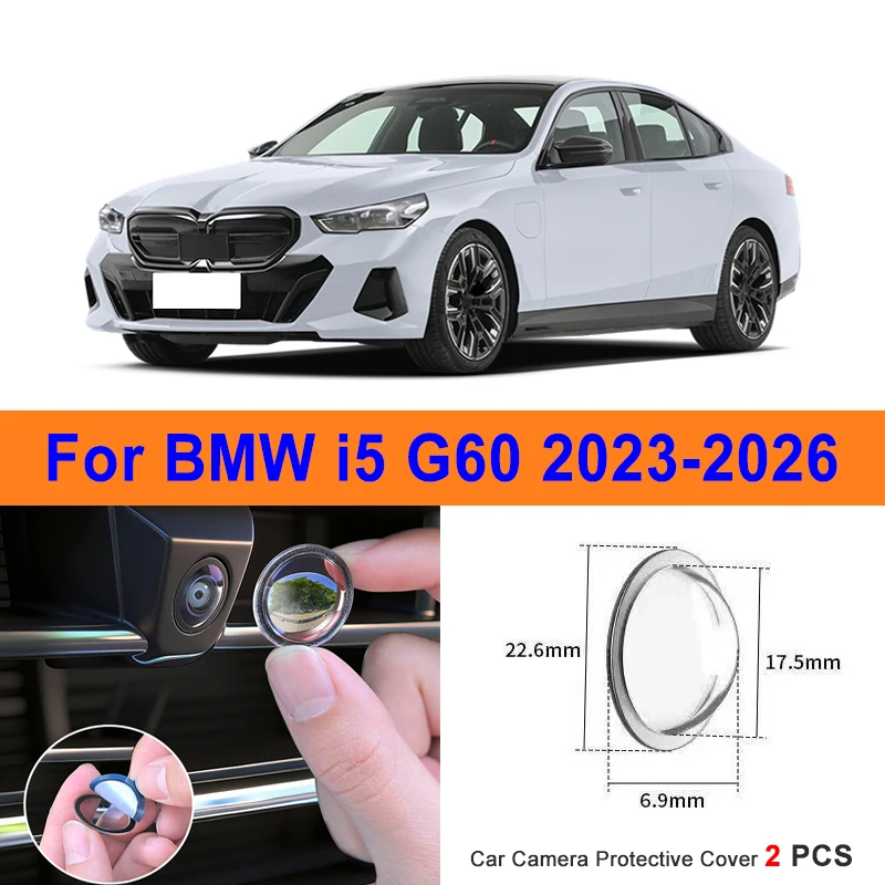 360 Reverse Image Car Camera Cover Anti-Scratch PC Lens Protector Stickers for BMW I5 G60 2023-2026 2Pcs