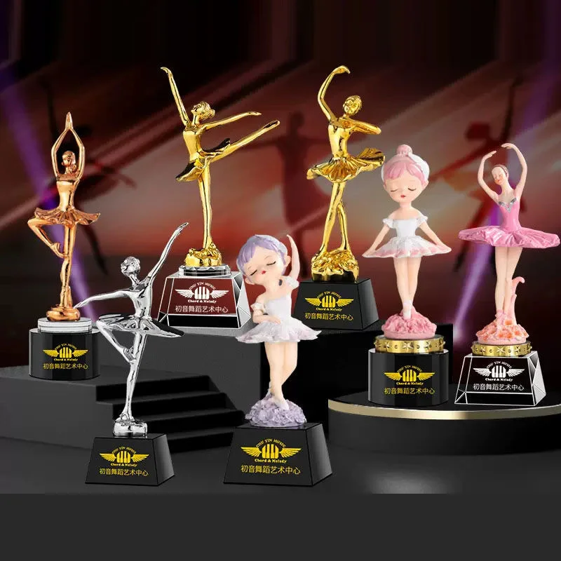 

Electroplated Gold Resin Dance Figure, Trophy Trophy, Children's Dance, Ballet competition, Creative Souvenir, Award Decor