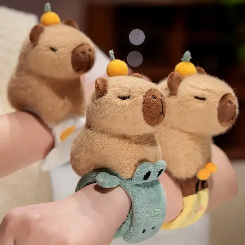 Tier Slap Armbänder Capybara Plüschtier Kuscheltiere Huggers Slap Toy Armband Interaktive Spielzeugfiguren Ringspielzeug Plüschtiere