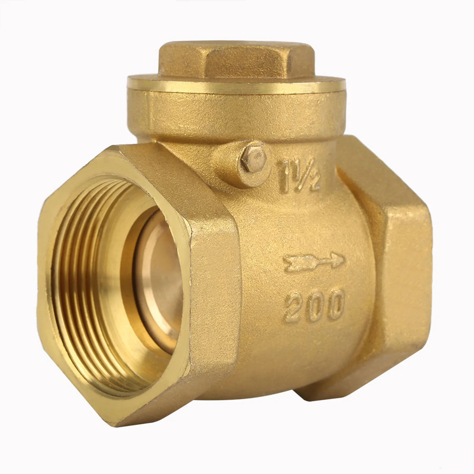 Check Valve DN32 Female Thread Brass NOn return Swing Check Valve 232PSI Prevent Water Backflow One Way Valve Swing Check Valve