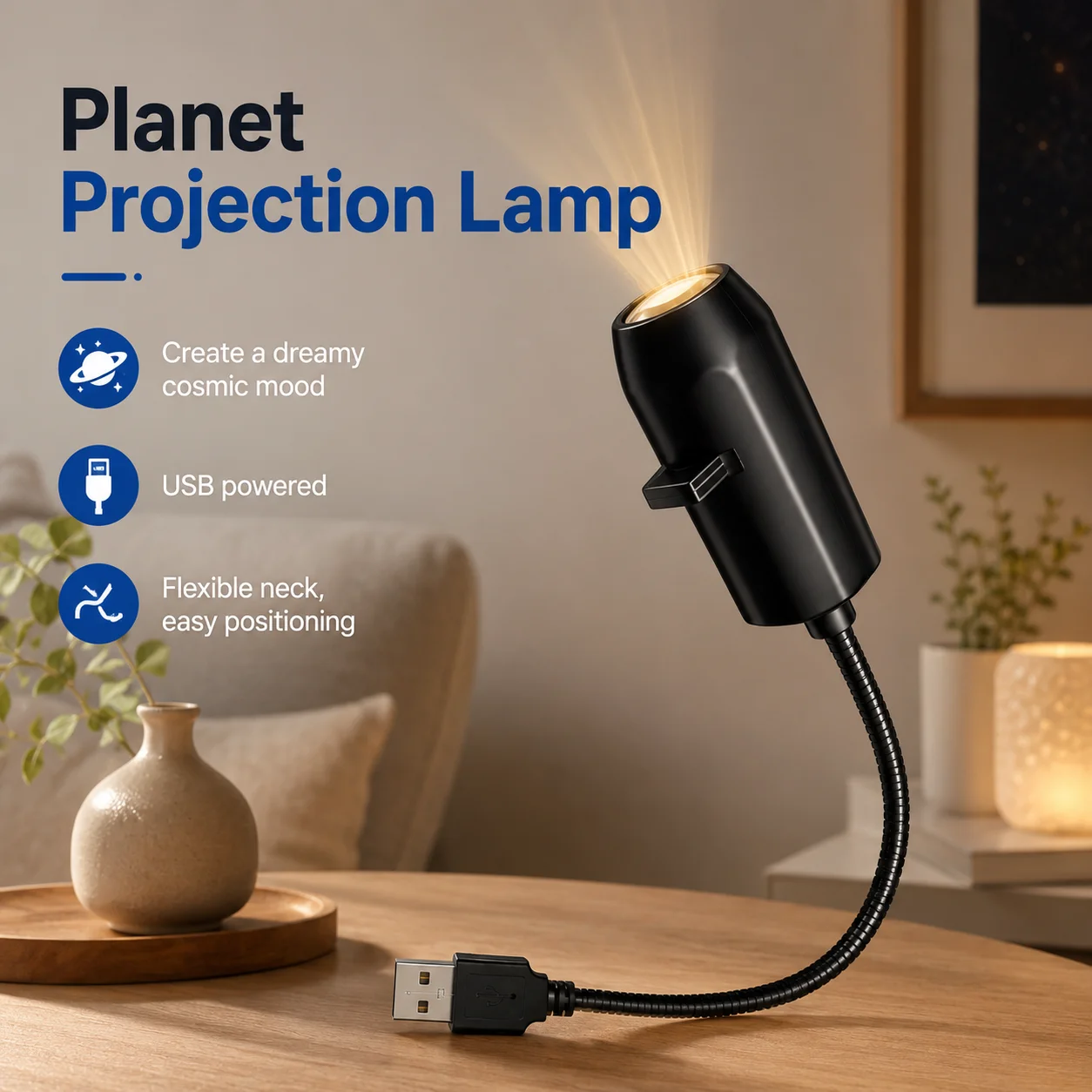 LED planetary projection light USB interface can replace slide projection light, bedroom ceiling night light