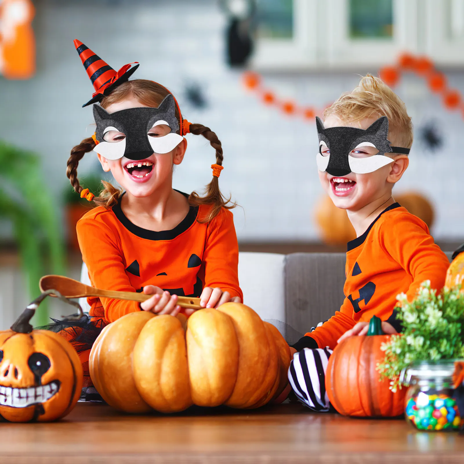 

20 шт. масок для косплея в виде животных, маска волка на пол-лица из фетра, маска для Хэллоуина, маскарадная маска для вечеринки, реквизит для фотосессий, легкая и безопасная для детей