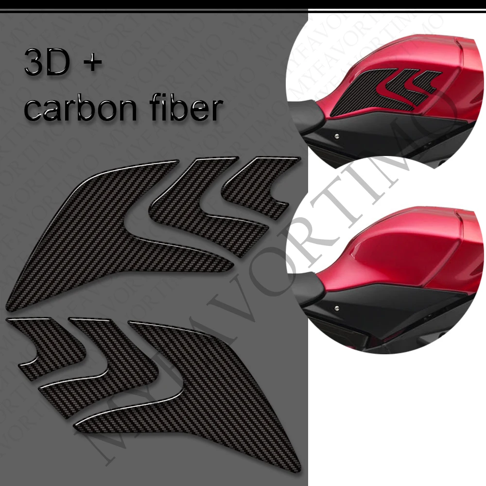 For Yamaha YZF-R1 YZF-R1M YZFR1 YZFR1M YZF R1 R1M Tank Pad Cap Gas Fuel Knee 3D Carbon Fiber Stickers Decals Protector