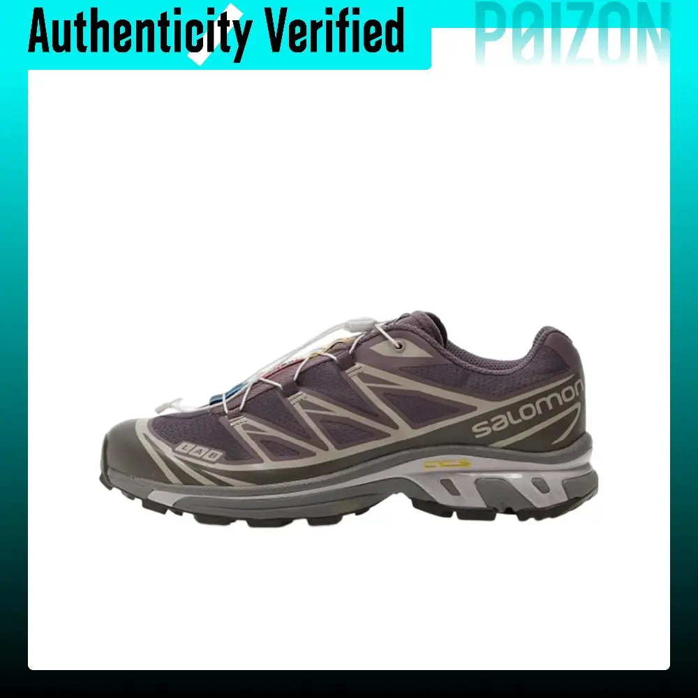 SALOMON XT 6 Mesh Fashion Slip Resistant Abrasion Resistant Low top Outdoor Shoes Men's Purple L47136300