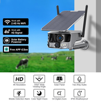 4K 8MP Profession Solar Camera WiFi 4G Dual Lens 4X Zoom With Solar Panel Humanoid Tracking PTZ Security Cam