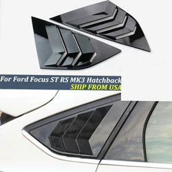 Rear Window Louvers Car Rear Window Blinds Side Tuyere Louvers Vent for Ford Focus ST RS MK3 Hatchback Carbon Fiber Style