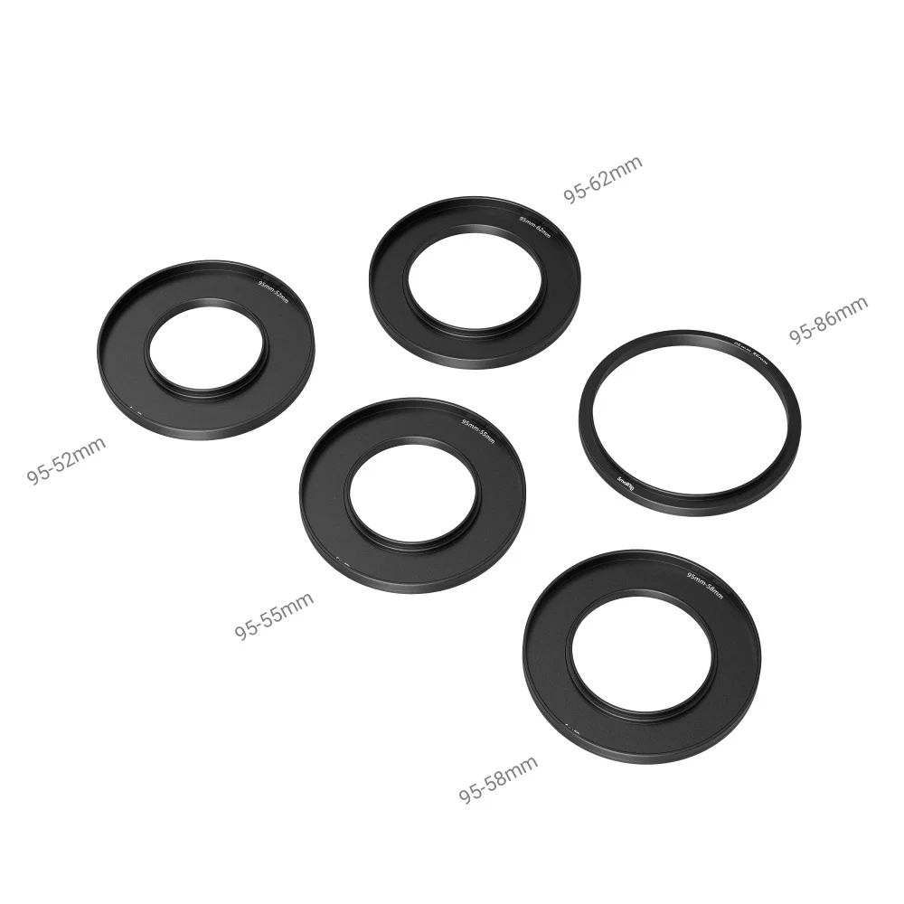 SmallRig Lens Adapter Ring Kit for Matte Box 3196,with Filter Thread for CPL Filter ND Filter, 52mm/ 55mm/ 58mm/ 62mm/ 86-95mm