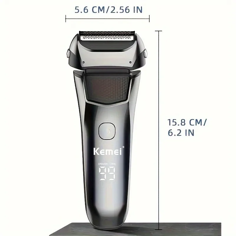 KEMEI Kemei-8512 Men\'s Grooming Razor, Precision Beard Trimmer, Cordless Electric Rechargeable Shaver