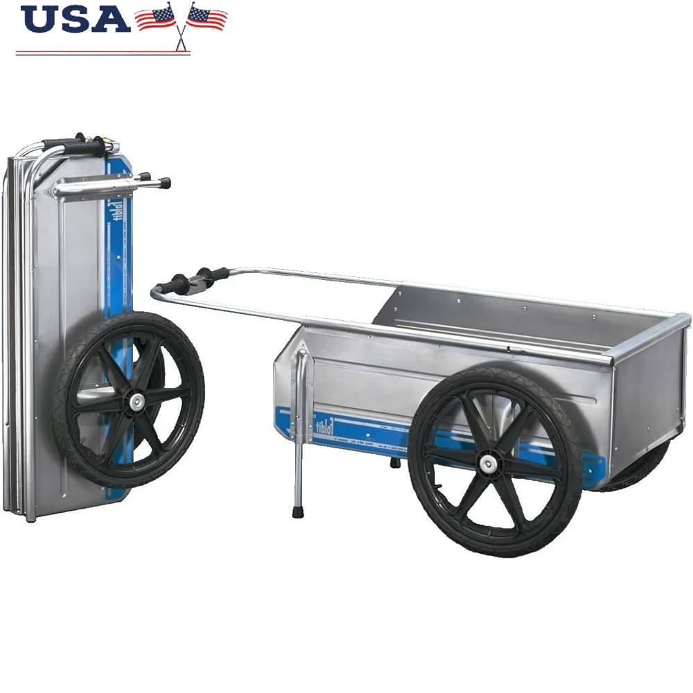 

Marine Foldable Utility Cart 350 lbs Capacity Lightweight Aluminum Hauling Cart Boats Fishing Beach Camping Storage