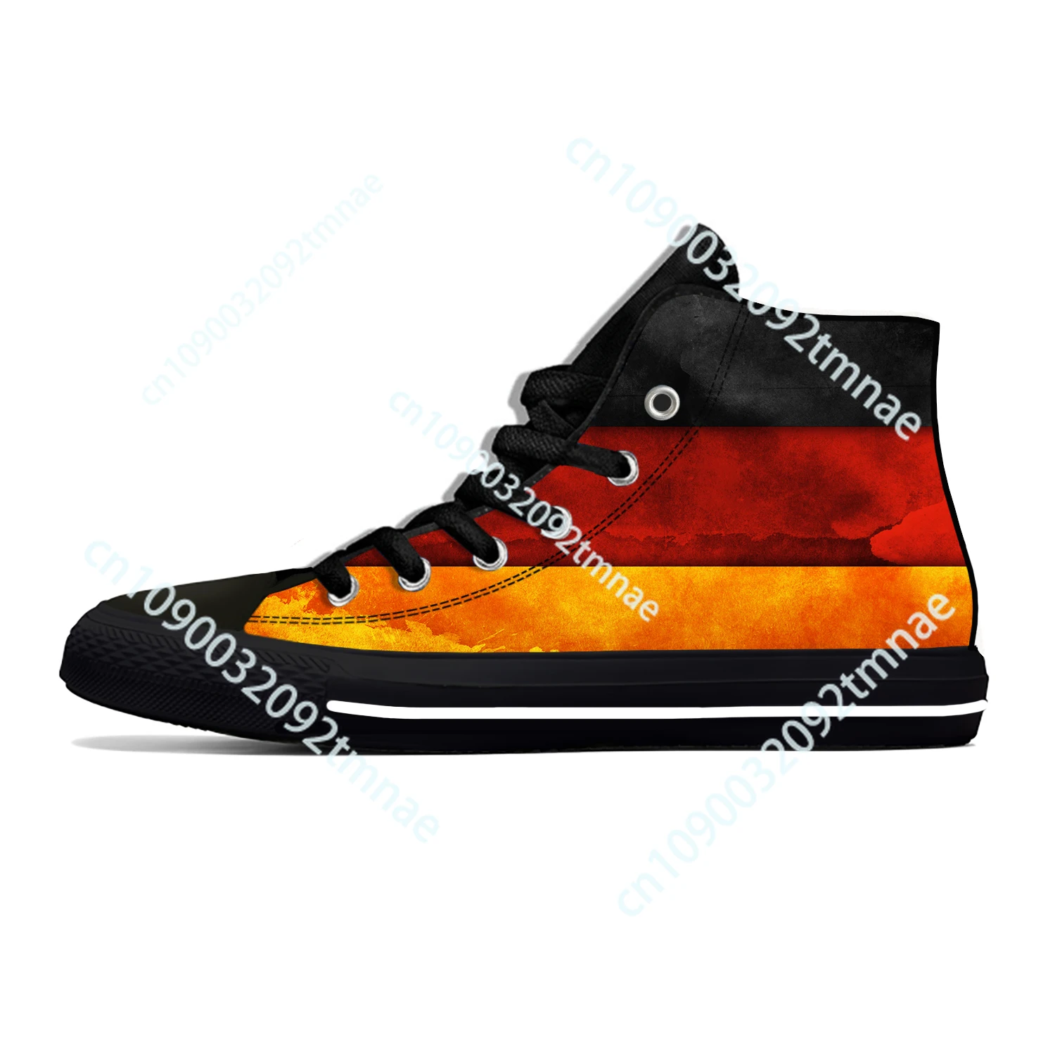 German Germany Flag Patriotic Pride Fashion Funny Casual Cloth Shoes High Top Lightweight Breathable Custom  Men Women Sneakers