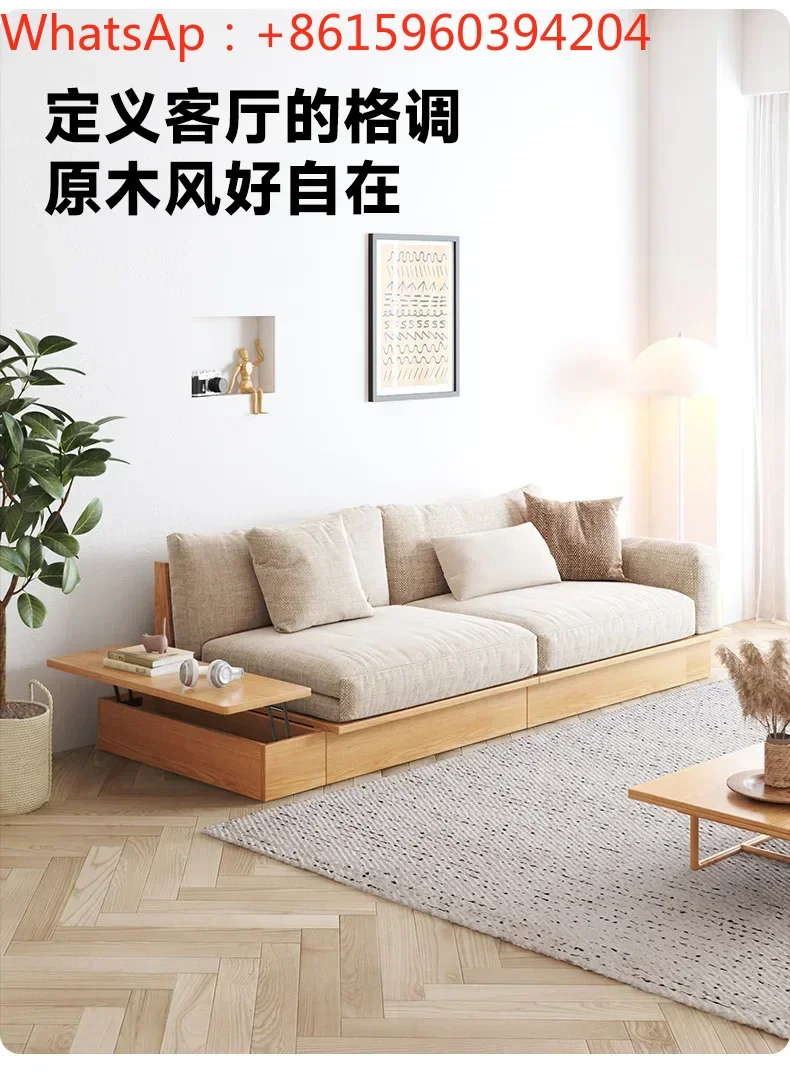 

Custom sofa bed folding dual purpose Japanese retractable solid wood apartment modern living room multi-functional floor sofa