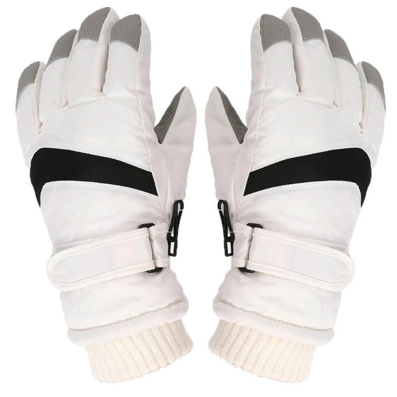 1 par guantes invierno impermeables para niños, guantes con dedos completos, guantes deportivos gruesos y cálidos para