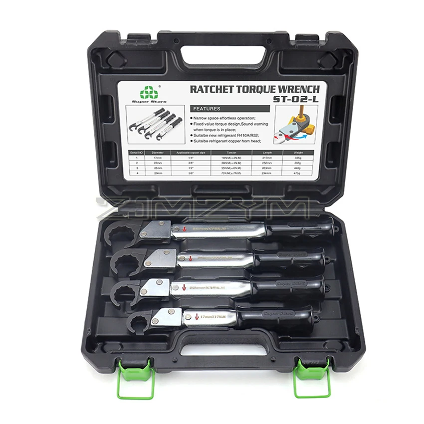 ST-02L Ratchet Torque Wrench  High-precision Open Type Auto Repair Wrench Air Conditioning Maintenance Tool  Set