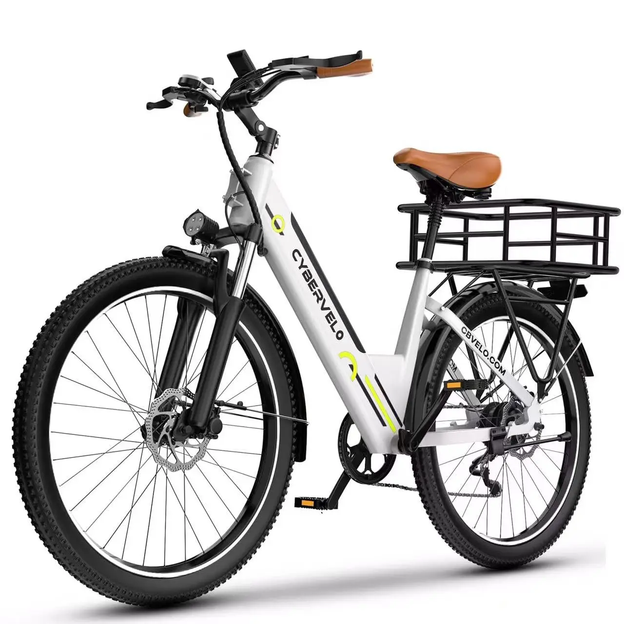 Cybervelo 750W Peak Electric Bike for Adults,up 80 Miles Removable Battery Ebike, 26" Electric E Bike with 7-Speed,Adult Electri image 5