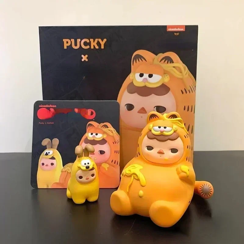 

PUCKY Limited Edition Garfi Action Figure Kawaii Cat Extra Size Figurine Gift Set Collection Toy Decoration Finger Toys