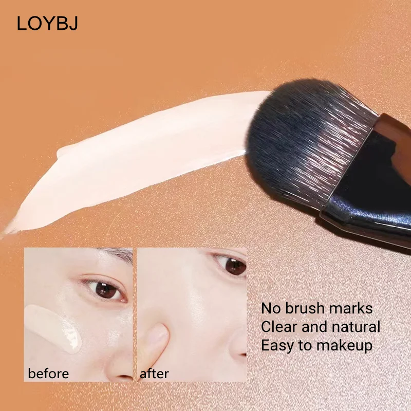 LOYBJ 1pcs Flat Foundation Makeup Brush No Trace Liquid Foundation Concealer Brush Cosmetic Soft Tongue Foundation Make Up Brush