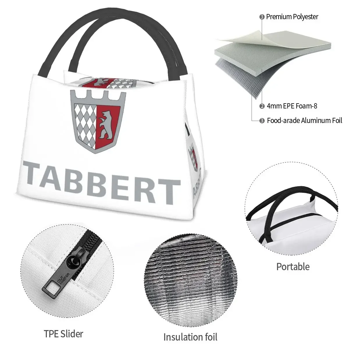 Tabbert Caravan Lunch Bags Insulated Bento Box Resuable Lunch Tote Picnic Bags Cooler Thermal Bag for Woman Student School