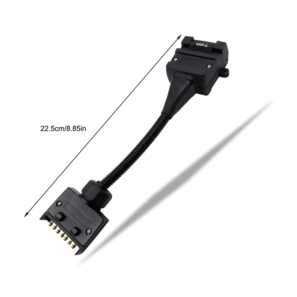 7-Pin Flat Plug To 12-Pin Socket Professional Male Female Adaptor Portable Universal Extension Spiral Cable Trailer Connector