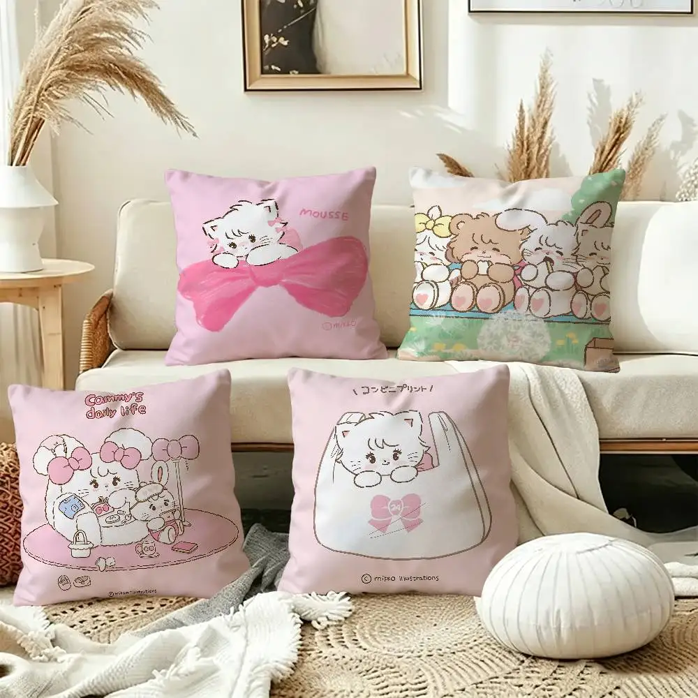 Cute Cat Mikko I-illustrations Lucky Dragon pillow cover sofa cushion cover home room decoration children gift