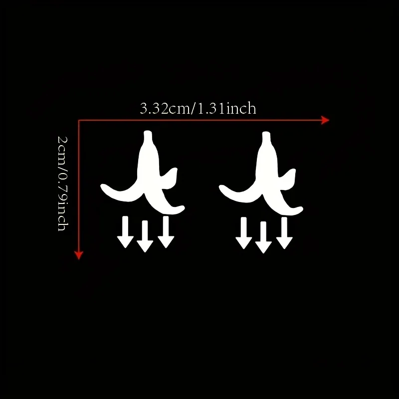 9Pcs/Set Banana Peel Funny Car Button Stickers, White Waterproof Vinyl Mini Decals for Vehicle Interior