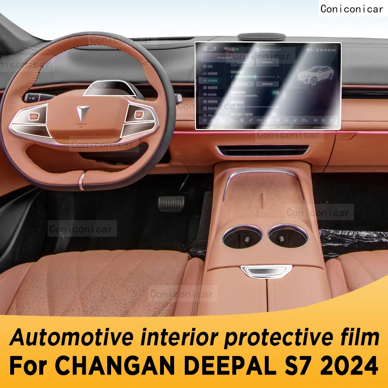 For CHANGAN Deepal S7 2023 2024 Gearbox Panel Navigation Automotive Interior Screen TPU Protective Film Cover Anti-Scratch