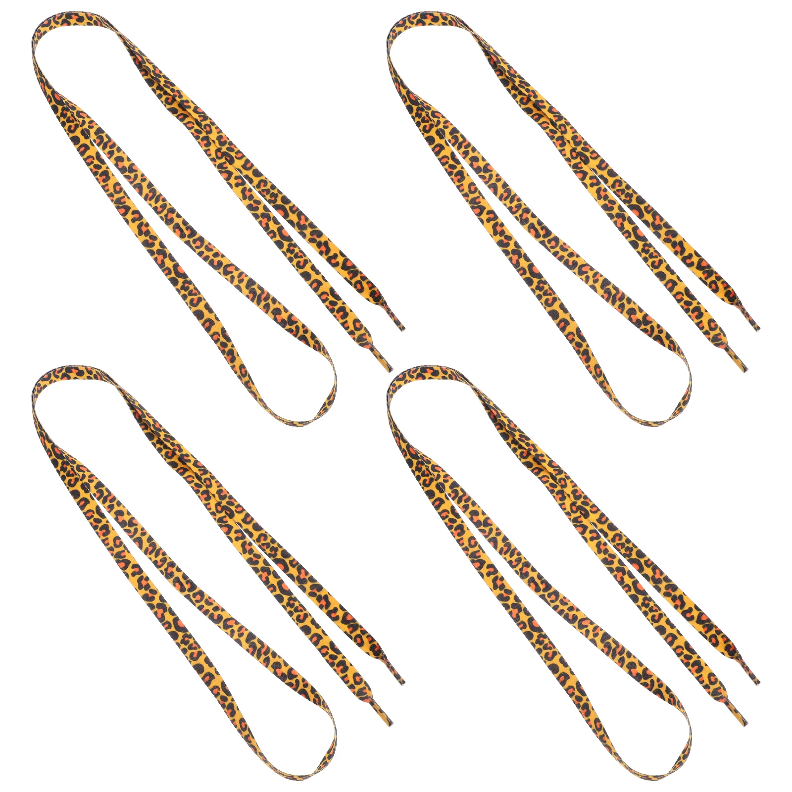 

2pcs 2 Pair Leopard Shoelace Flat Laces for Women Sneakers Running Shoes Accessories Polyester Durable Classic Design Shoe Ties