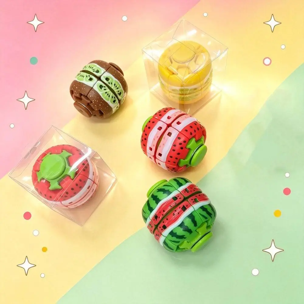 New PP Fruit Spinner Toy Fruit Shaped 3D Printed Stress Relief Ball Press and Rotate Random Style Fidget Spinner Toy Fidget Play