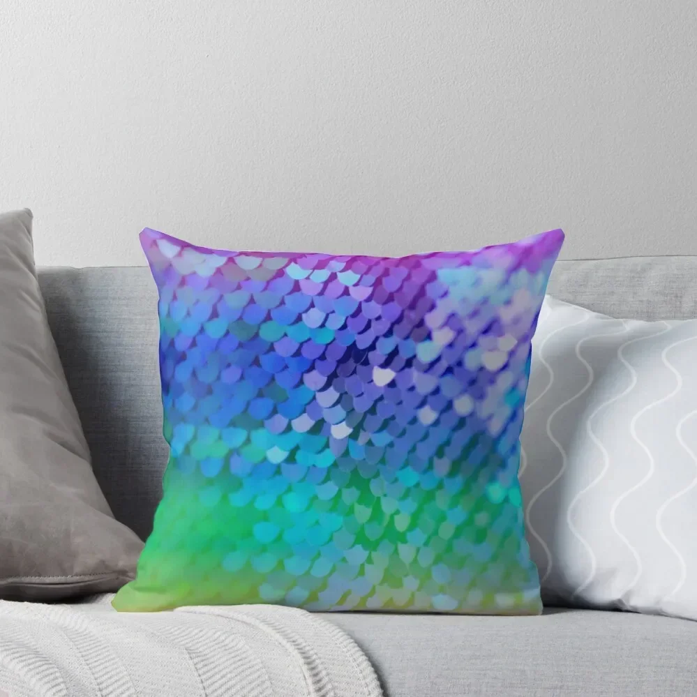 

rainbow mermaid scale sequin Throw Throw Pillow Christmas Pillow Decorative Sofa Cushion pillow