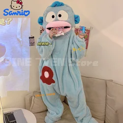 Sanrio Anime Kawaii Hangyodon Pajamas Female Coral Velvet Padded Warm Autumn Winter Cartoon Funny Couple Pajamas Kid Xmas Gift