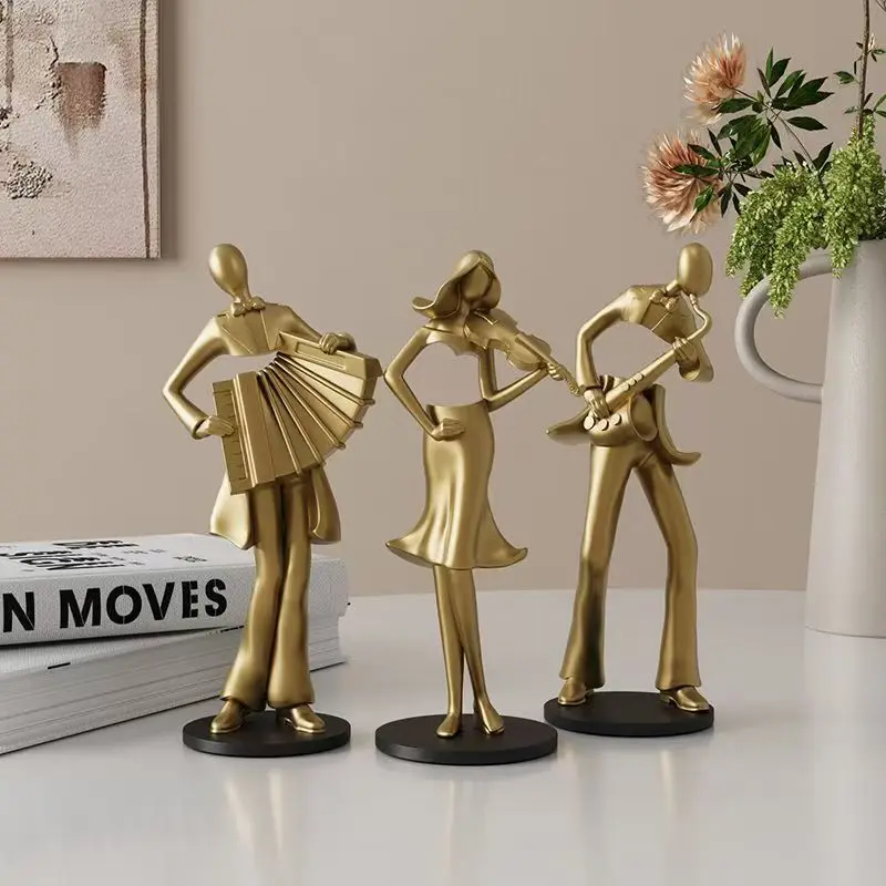 European American Style Three-piece Set of Art Figurines for Desktop Decoration Suitable for Study Desk or Bookshelf Decoration
