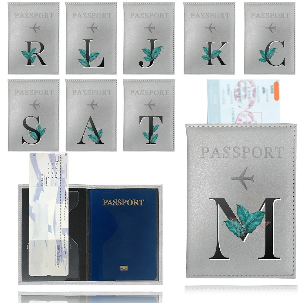 

1pcs Passport Cover Pu Waterproof Case for Passport Wallet Business Credit Card Holder Leaf Pattern Series Protective Pouch