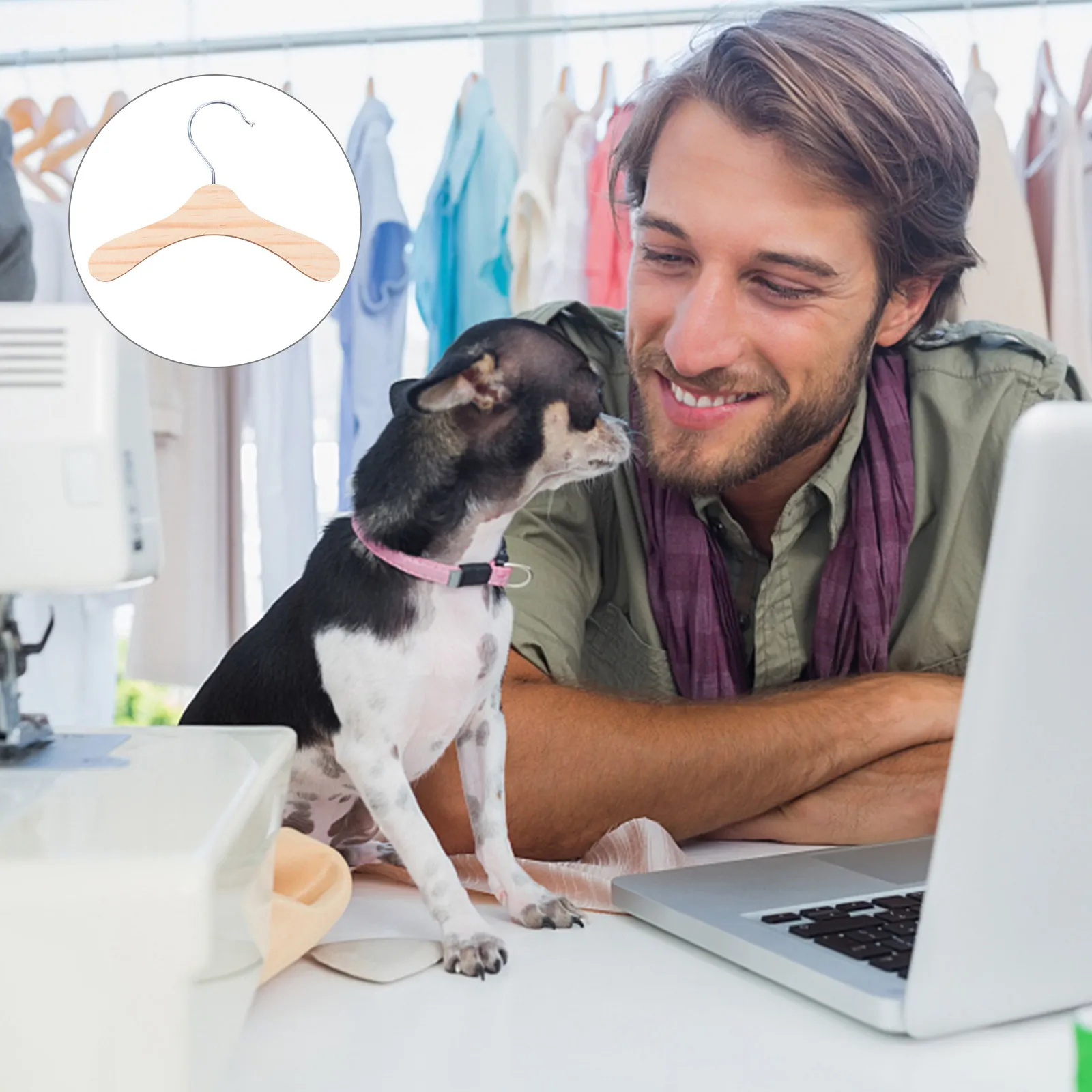 

10 Pcs Pets Hangers for Dog Clothing Doggy Clothes Dogs Wood Outfits Rack Wooden