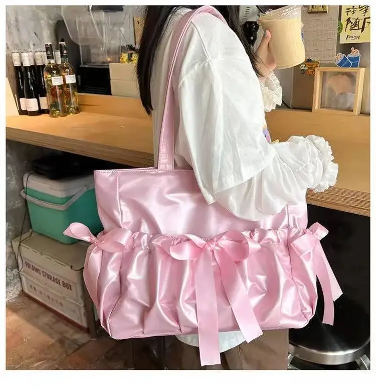Bloom Haruku Bow Sier Messenger Women Sweet Cool Soft Large Capacity Ita Bags Ladies Fairycore Aesthetic Y2k Bag Chic