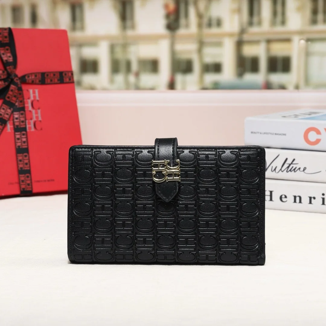 محفظة نسائية من Carolina Herrera على الموضة الأوروبية والأمريكية وحامل للعملات المعدنية وحامل بطاقات بسعة كبيرة وإغلاق سريع ونمط قلاب #6