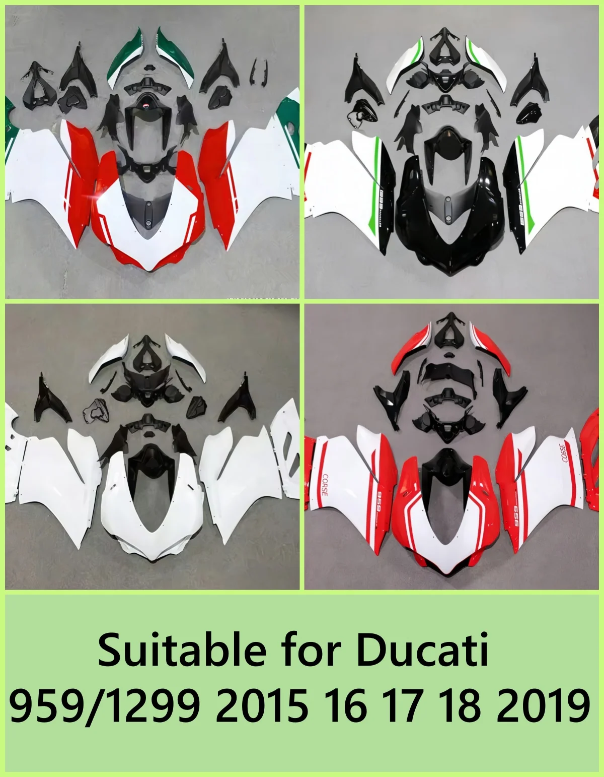 Suitable for Ducati 959/1299 2015 16 17 18 2019 Motorcycle cowl housing accessories, multi-color optional, customizable
