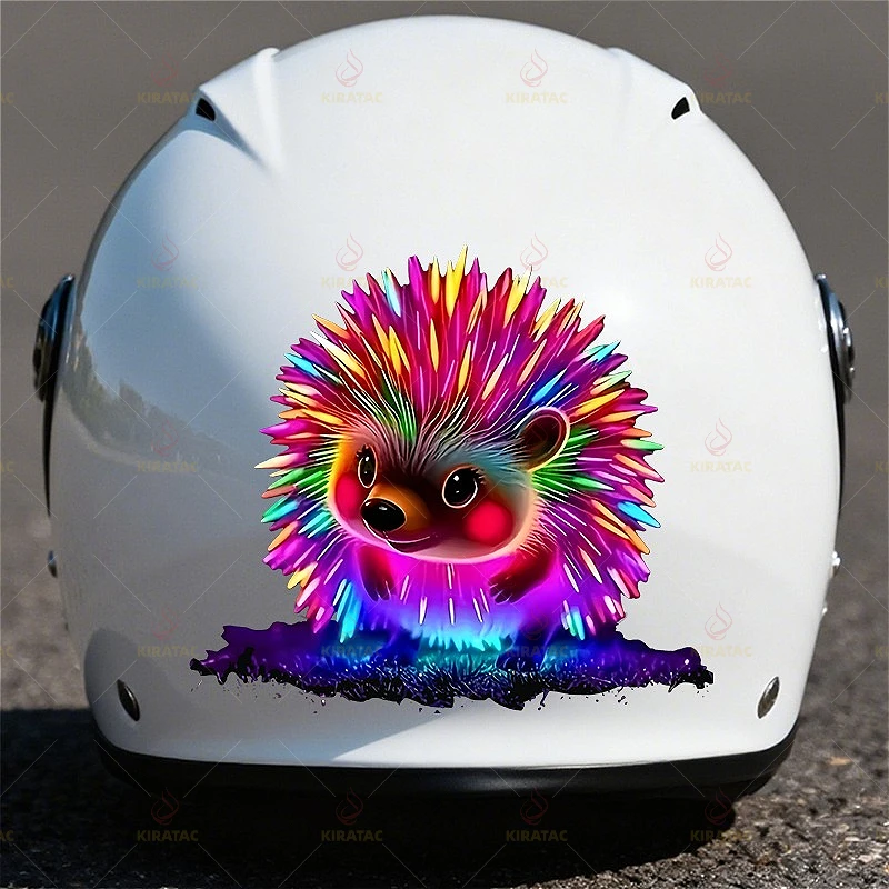 1개 화려한 네온 귀여운 고슴도치 자동차 스티커 방수 자동차 창문 문 오토바이 헬멧 페어링 연료 탱크 비닐 데칼