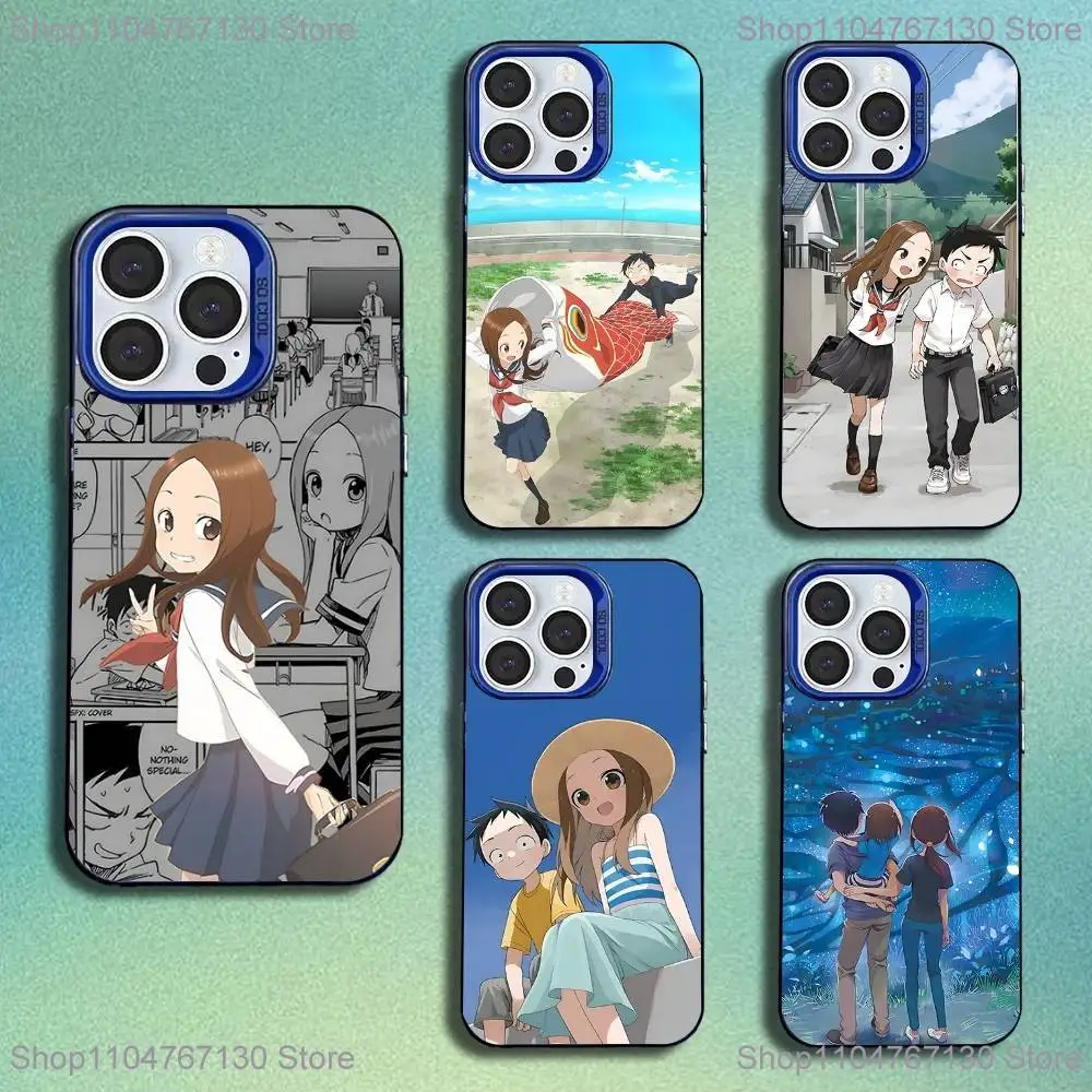

Karakai Jozu no Takagi San Phone Case For iPhone 16,15,14,13,12,11,Mini,Pro,SE,MAX Blue Matte Silicone Cover