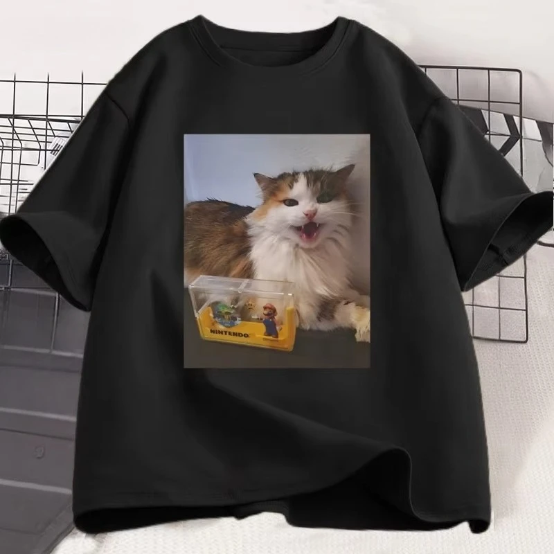 Forsaken Skin 007n7 Love Cat T-Shirt für Männer und Frauen, Spiel-Cosplay-T-Shirt, lustige Grafik-T-Shirts, Baumwolle, kurzärmelig, Rundhals-T-Shirt