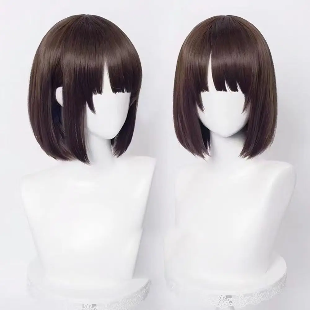 

Cosplay Megumi Kato Wig for Women Cosplay Wig Anime How to Raise a Boring Girlfriendfor Dark Brown Bob Halloween Party