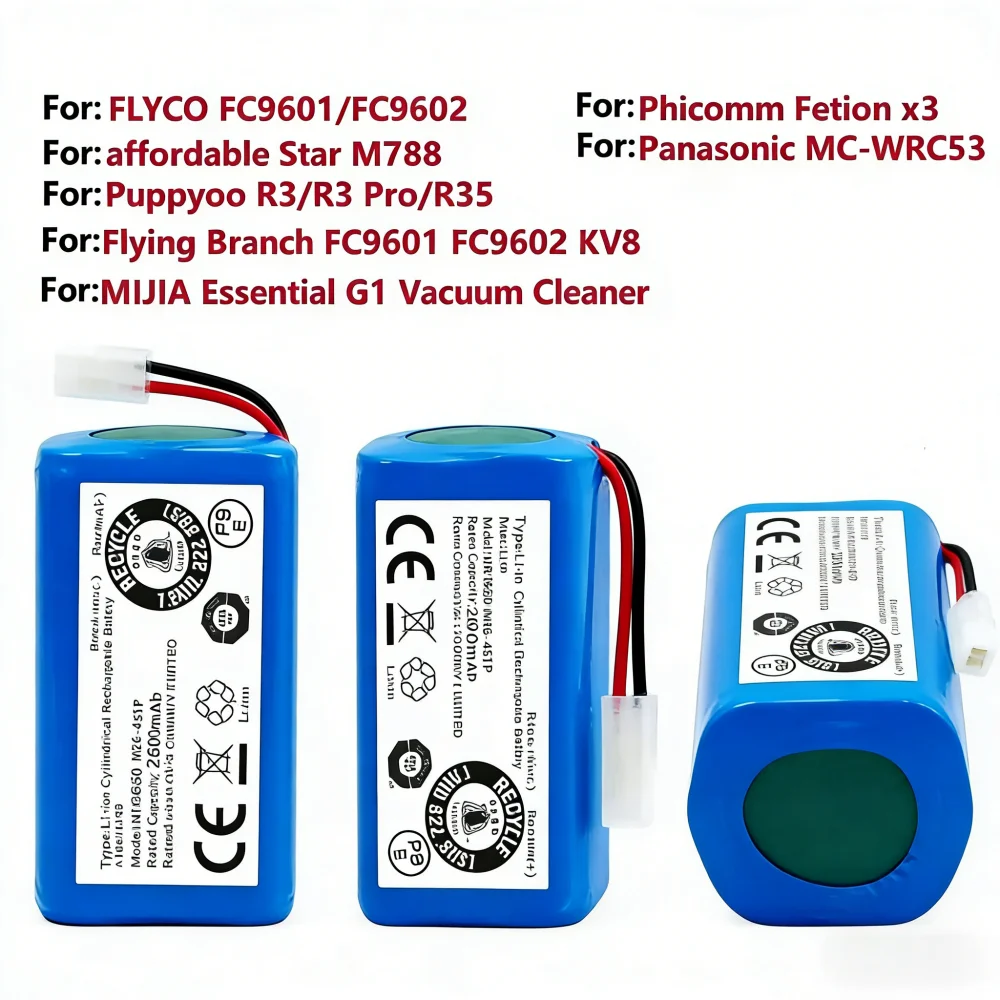 Lithium Battery Suitable for Xiaomi Robot Vacuum MOP Essential MJSTG1 Rowenta Tefal Explorer Series 20 Mijia G1 14.8V 3500mAh