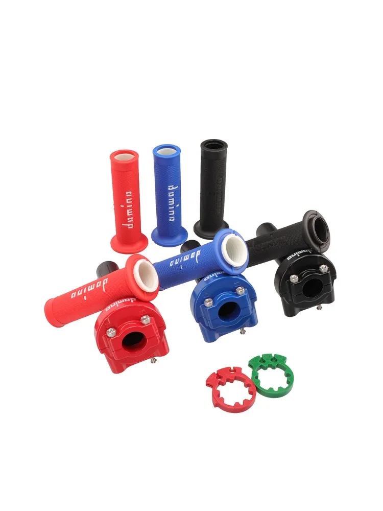 Moto Dirt Pit Bike 7/8 "22MM guidon accélérateur poignée Double ligne accélérateur ATV course Motocross Gel caoutchouc Domino Grip