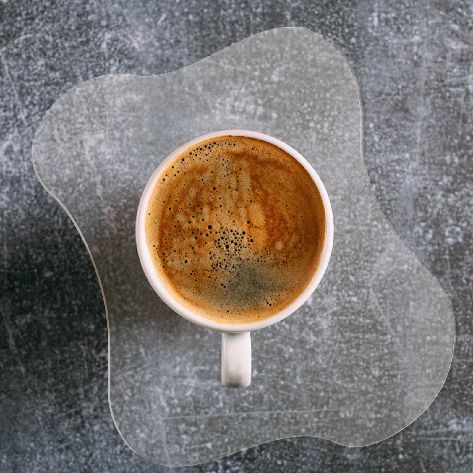 

HOMSFOU Acrylic Set Clear Heat Resistant Drink Mats Desk Table Office Cup Pads 6.9X5.9 Inch