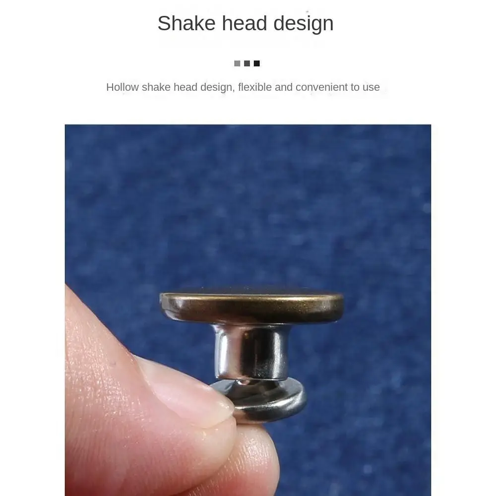 5pcs Durable Detachable Jeans Buttons Replacement Waist Adjust No-Sewing Metal Button Nail-Free Button Repair Kit