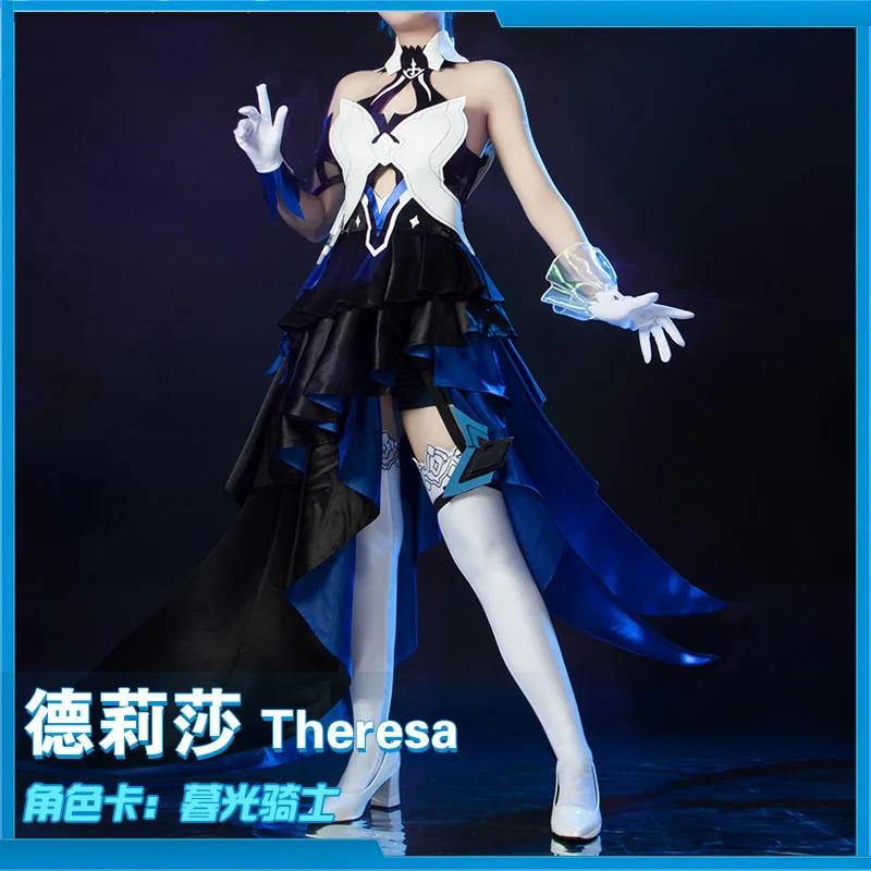 

COSLEE [S-3XL] Honkai Impact 3 Theresa Apocalypse костюм для косплея, костюм для игры, боевое платье, Униформа, наряд для Хэллоуина, вечеринки, унисекс