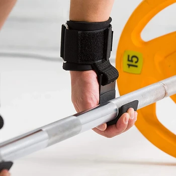 Weight Lifting Hook Grips With Wrist Wraps Hand-Bar Wrist Strap Gym Fitness Hook Weight Strap Pull-Ups Power Lifting Gloves 3