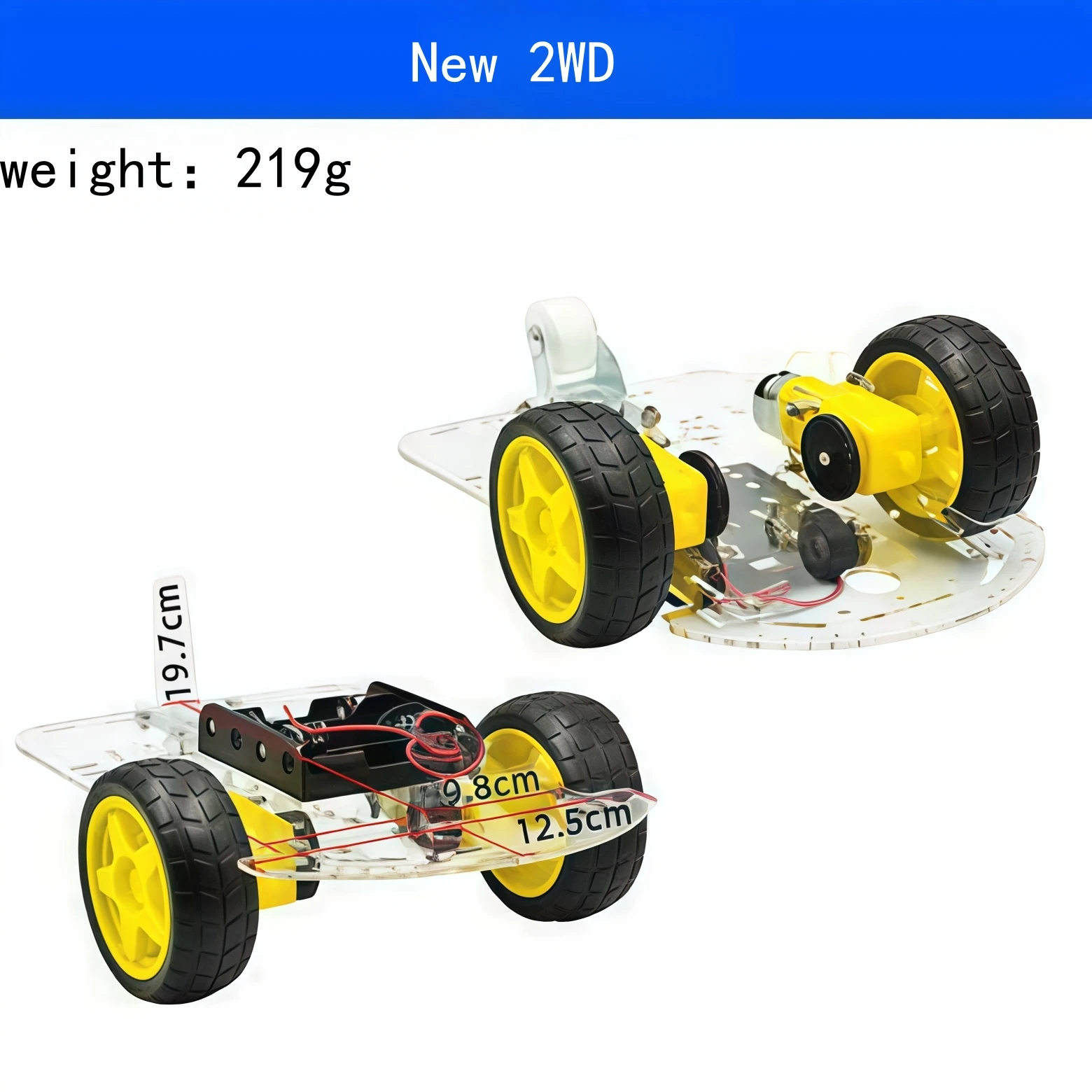 Smart car chassis / line-finding car / robot car chassis / speed measurement / battery box delivery 2 WD car